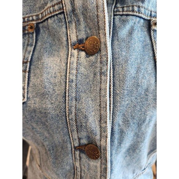 Vintage 90s Mudd Mid Length Jean Jacket Size M Blue Denim Grunge - Picture 3 of 7